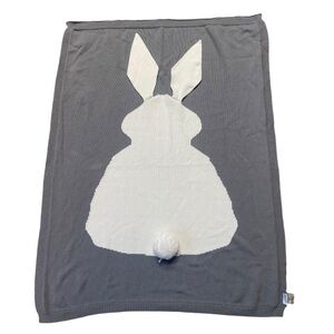 BUNNY Animal Blanket with Poof Tail & Fabric Ears
